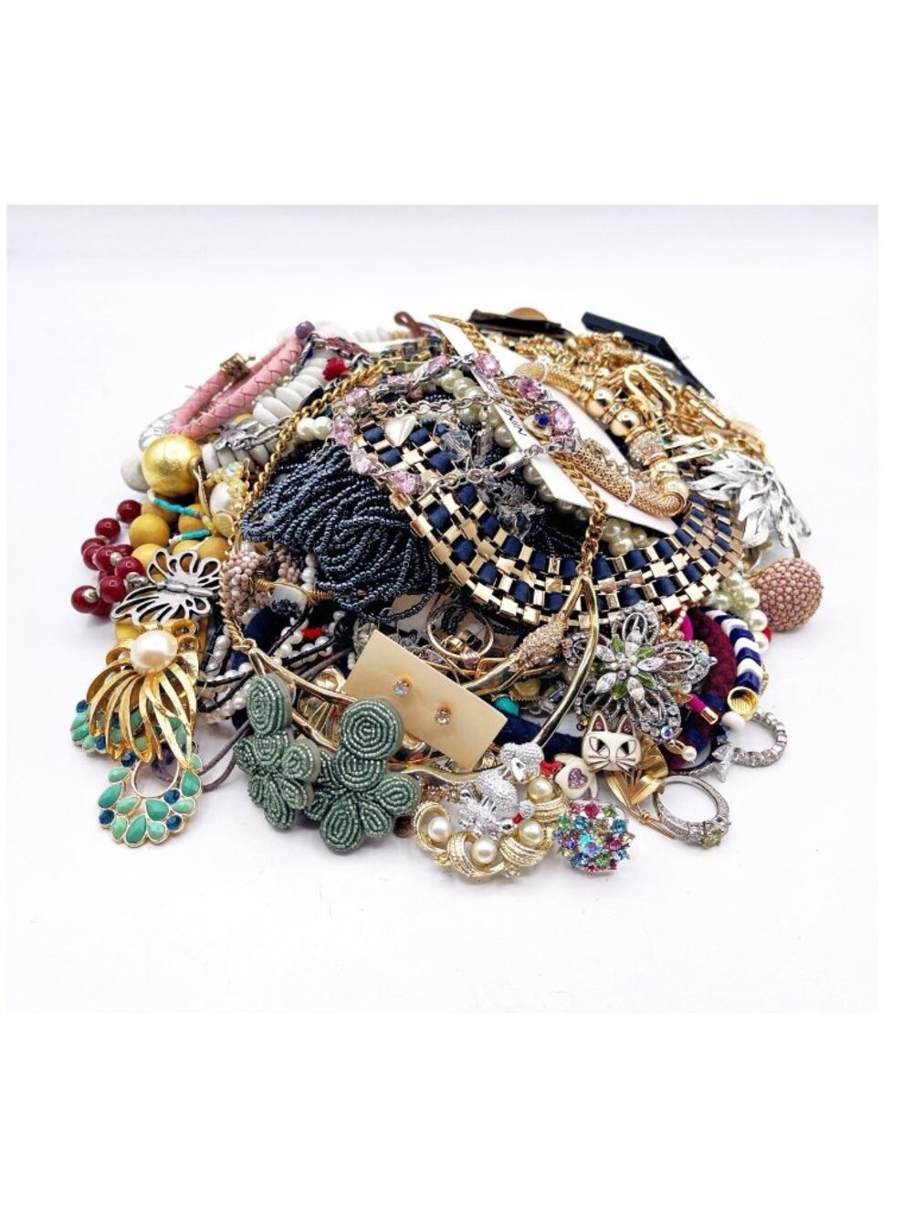 New/VTG 4+lbs Wearable Jewelry Lot Some Name Brands J.Crew Sterling Napier WHBM